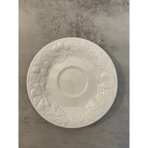 Vintage Gibson White Embossed Fruit Saucer 6.5” Ceramic Textured